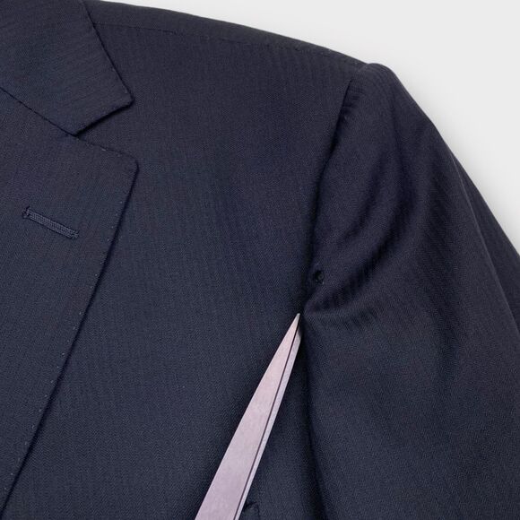 $1107 Z Zegna Blazer Mens 42R Drop 8 Slim Fit Wool 3 Button Jacket Micro Striped - Picture 15 of 15